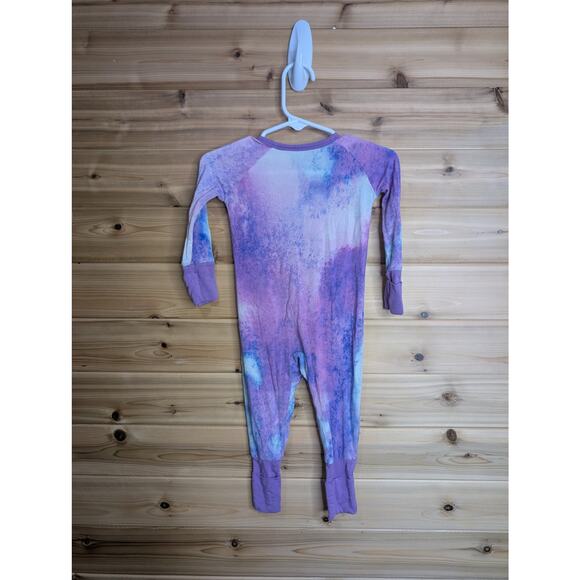 Little Sleepies Convertible Zip Sleeper 3-6 Months Purple Tie-dye - Picture 2 of 3